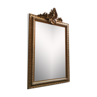 Miroir XIXe 117 x 94 cm fronton rocaille