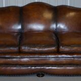Restored vintage leather sofa from a gentleman's Victorian club.