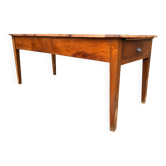 Table de ferme ancienne en cerisier a 2 tiroirs et 1 tirette