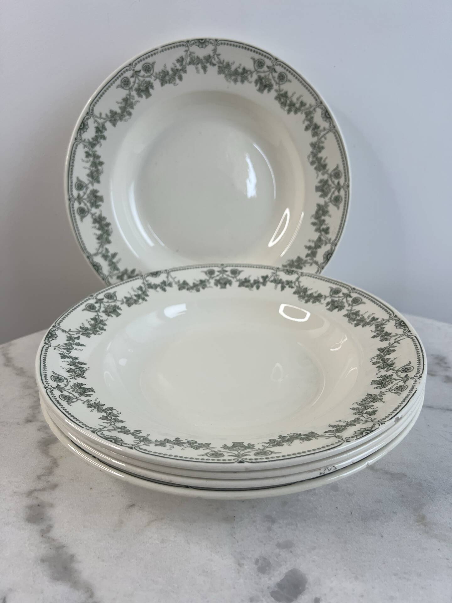 Set of 5 deep plates Badonviller Champagne collection