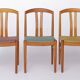 6 chaises Carl Ekström sur 12 – Chaise de salle à manger en teck, style suédois moderne du milieu du XXe siècle