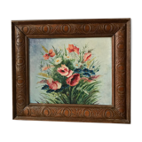 Old flower bouquet table