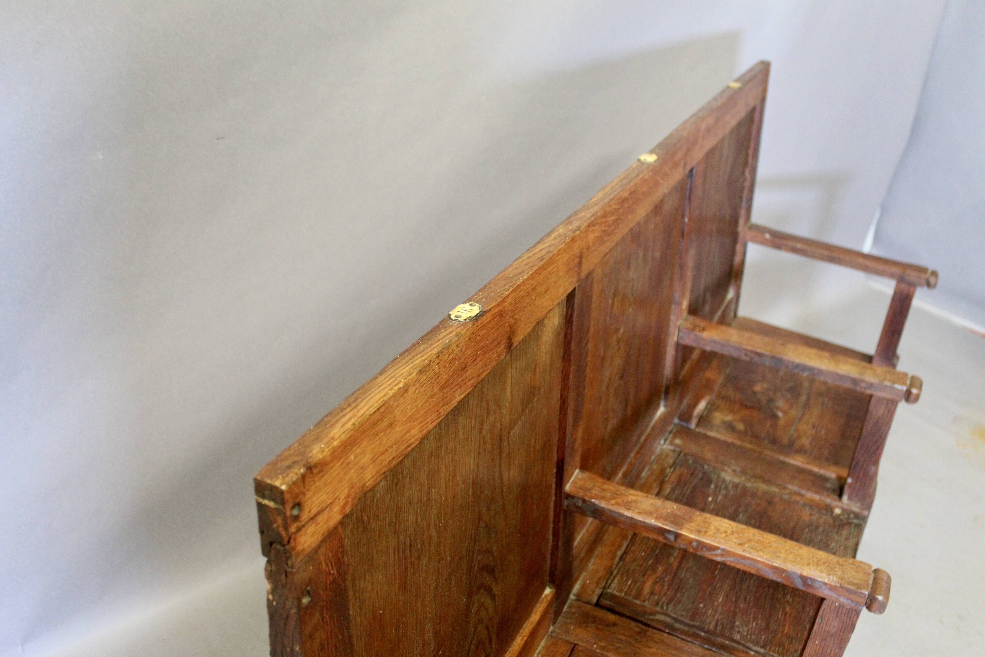 3-seater oak church pew