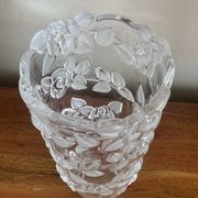 Molded glass vase with rose decor
