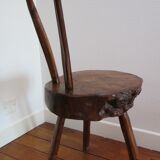 Tripod Chair solid wood folk art brutaliste