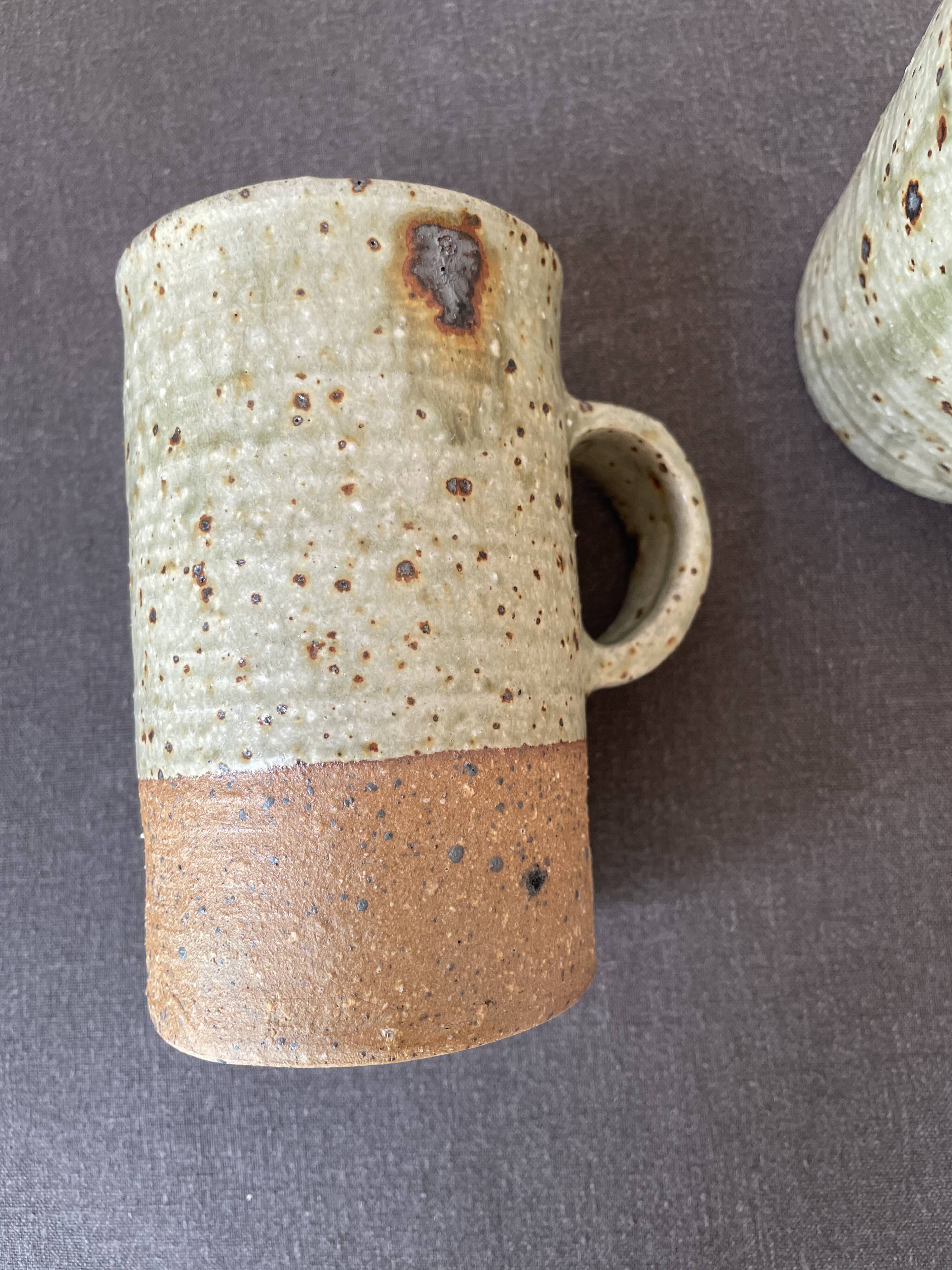Pyrite stoneware mugs