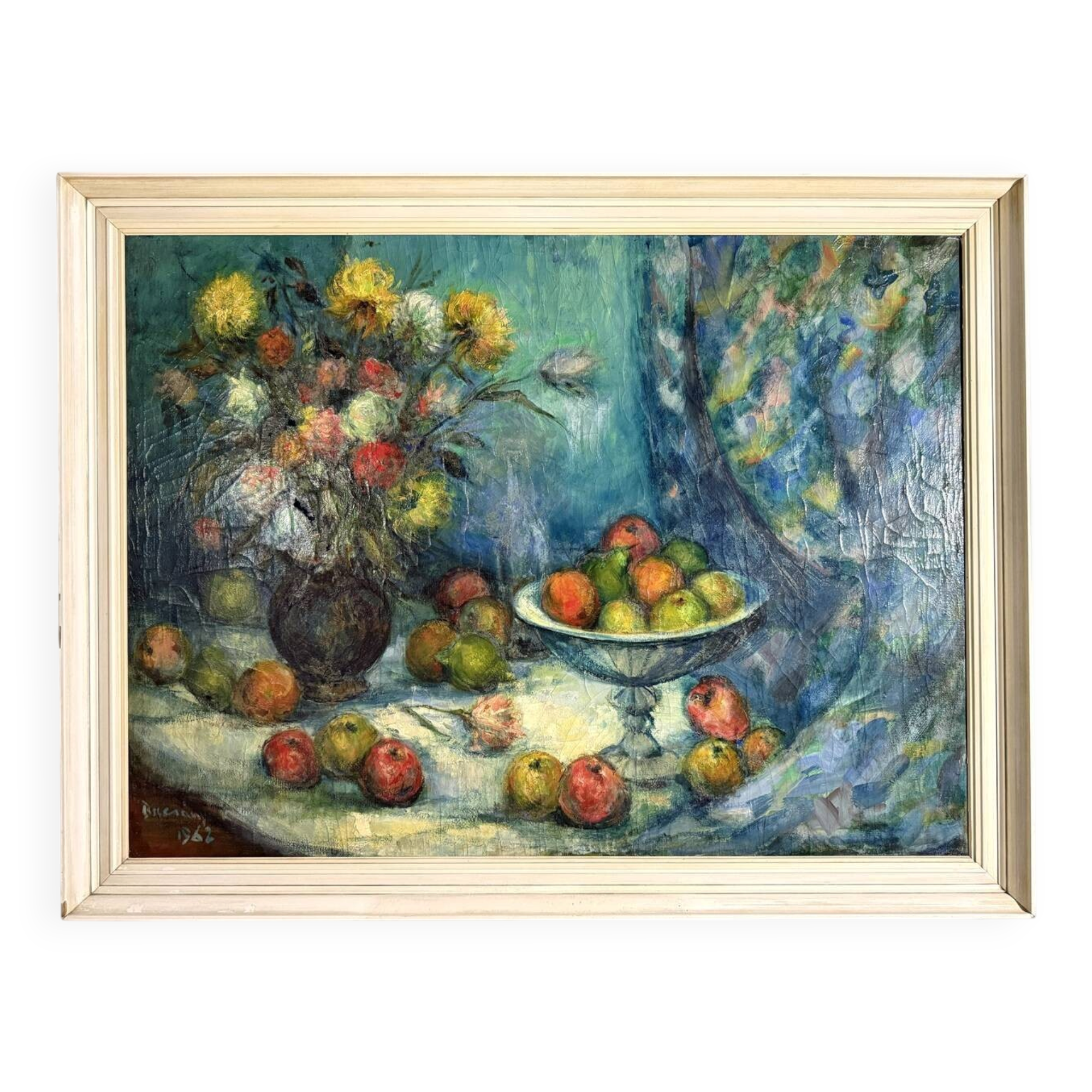 Large mid-century  still-life painting 1962