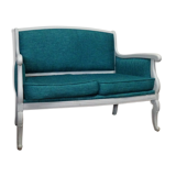 Louis Philippe grey and duck blue bench seat