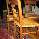 Suite of 6 chairs directoire walnut