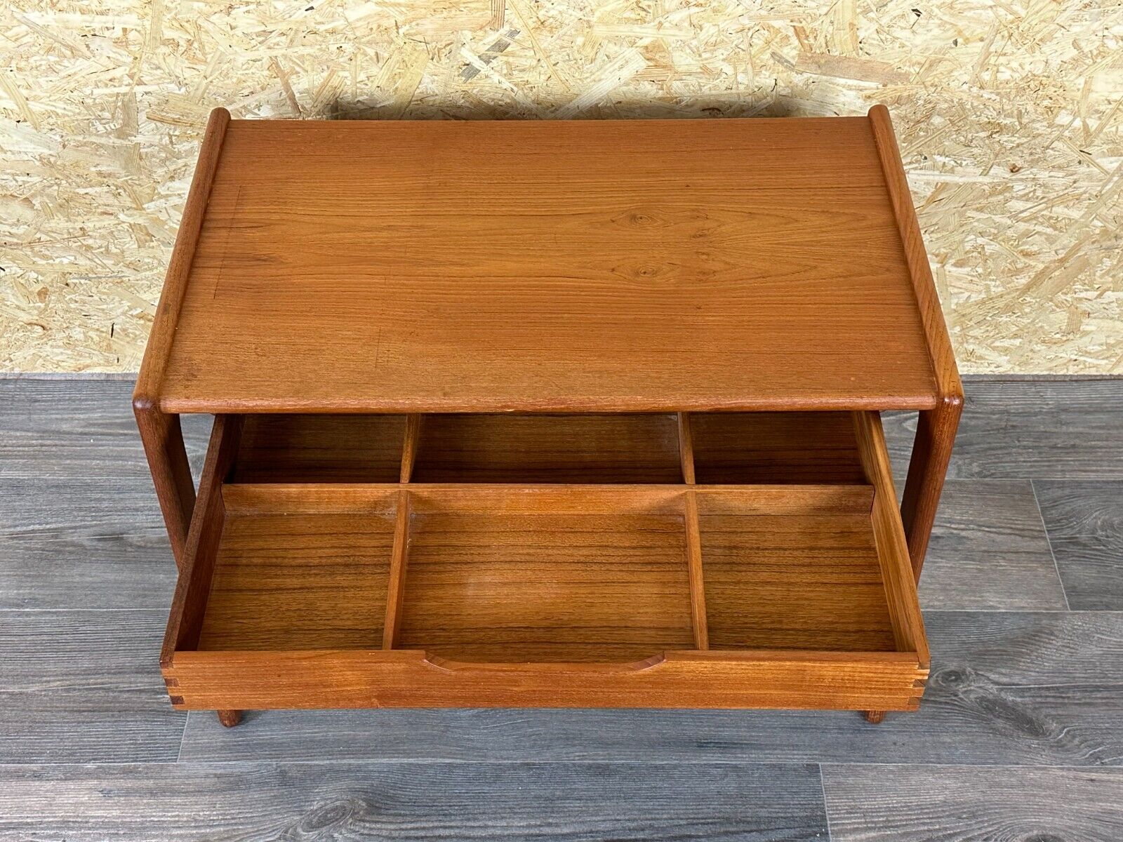 60s 70s teak side table with drawer Arne Wahl Iversen Denmark