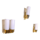 Set of three brass and opaline sconces, mid-century France