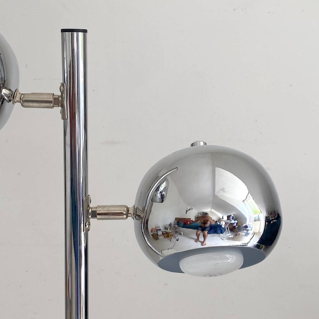 Lampe chromée vintage 1970's
