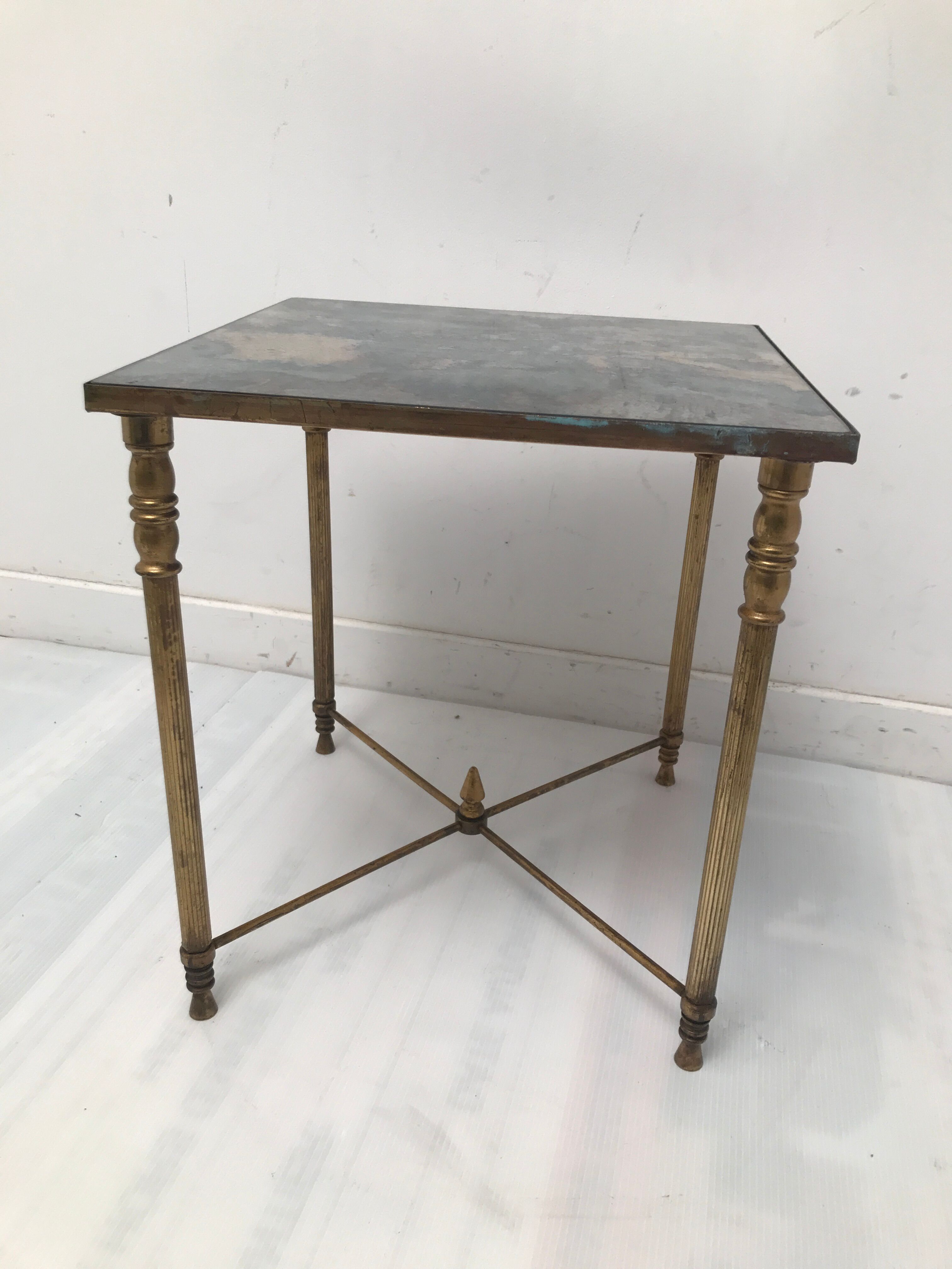 Tables with floorless smoked glass tray 50-60 years