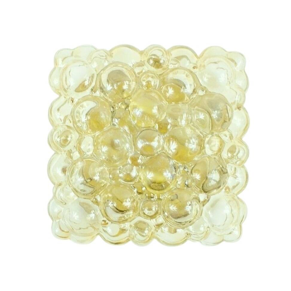 Large Amber Bubble Glass Ceiling Light by Helena Tynell for Limburg, 1960s