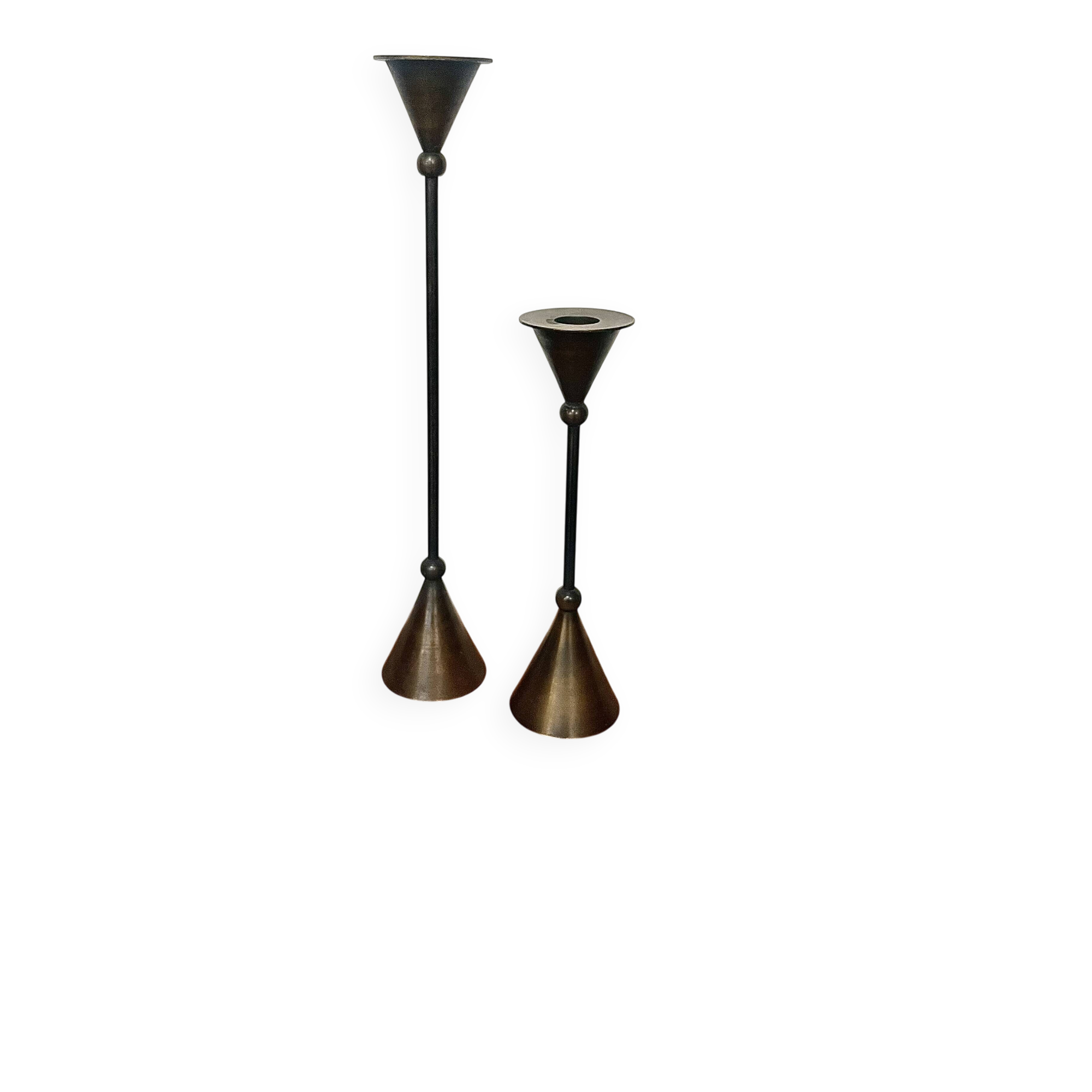 Pair of geometric Memphis candlesticks