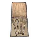 Silver dessert serving cutlery with minerva stamp original box