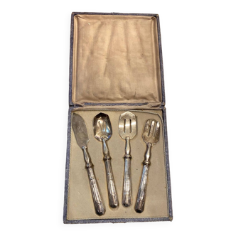 Silver dessert serving cutlery with minerva stamp original box