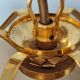 Brass pendant lamp and five-faceted vintage smoked glasses