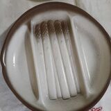 Asparagus serving platter + 8 asparagus plates in Salins earthenware