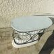 Console colonne grecque en fer forge et verre