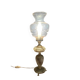 Vintage desk lamp in onyx and brass, oil lamp style.