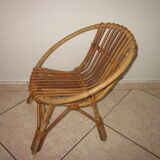 Vintage child rattan armchair