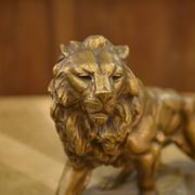 Sculpture of a lion in patinated terracotta by A. Fagotto, 1930s.
