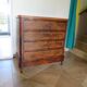 Antique oak burr chest of drawers - 4 drawers - marquetry inlay from the early 21st century