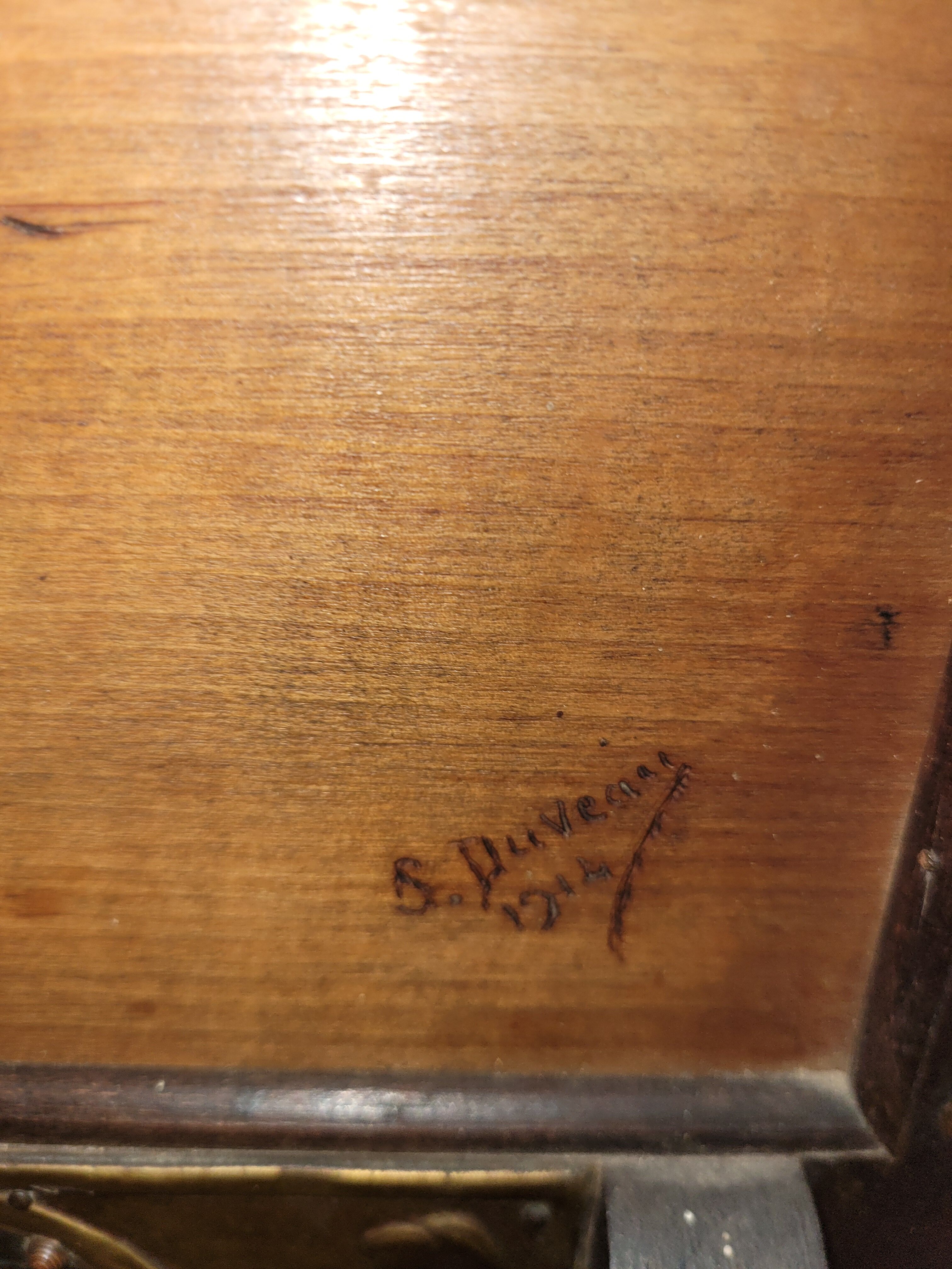 Fire pare old wooden fireplace