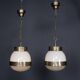 Paire de suspensions en opaline "Delta" italienne des années 1960 par Sergio Mazza.