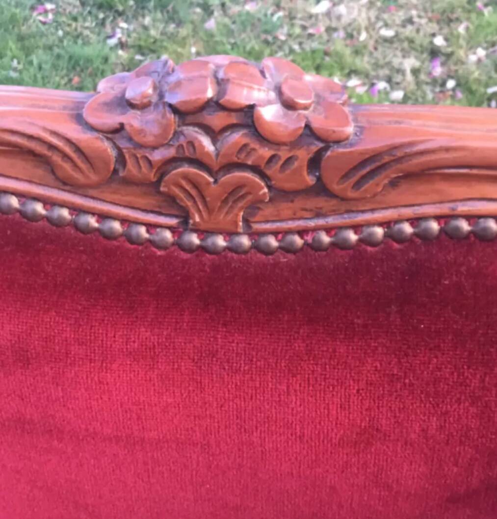 Louis XV style carved wooden winged bergère