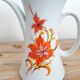 Vintage teapot / coffee maker - Bavarian porcelain - Orange flower décor - 1970