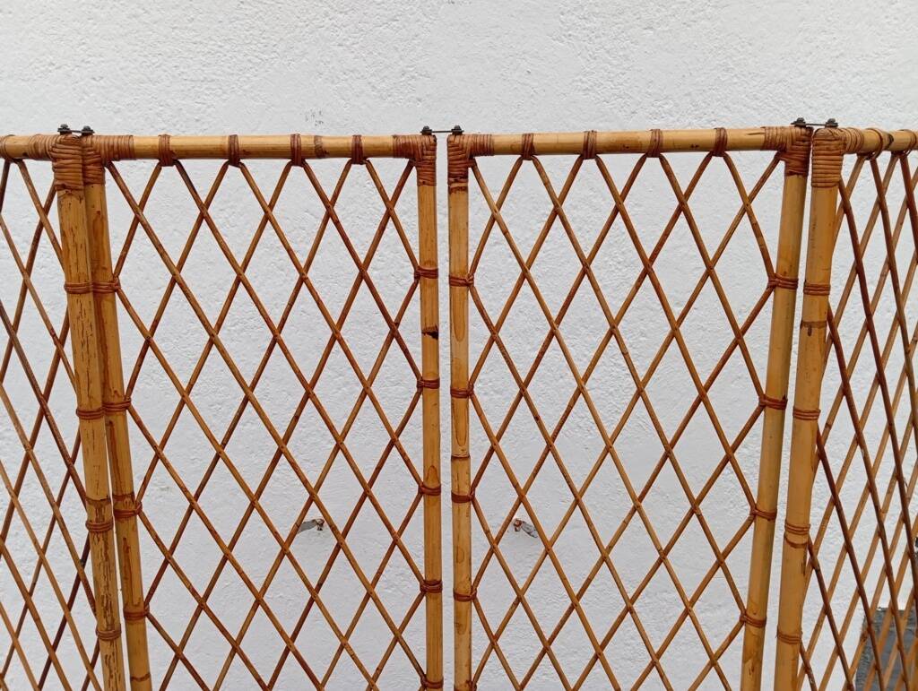 1960s lattice rattan screen