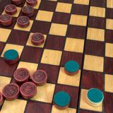 Wooden checkers game