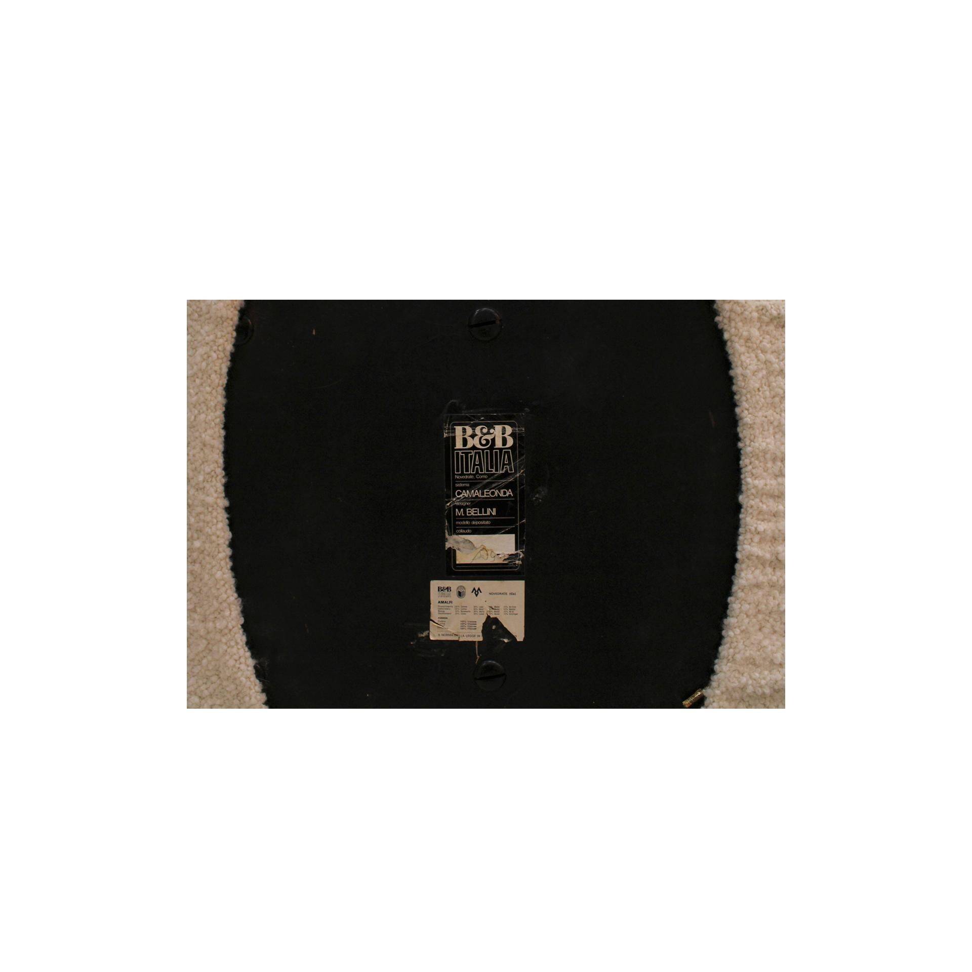 Mid Century by Mario Bellini Italian Camaleonda White Bouclé Fabric Modular Sofa