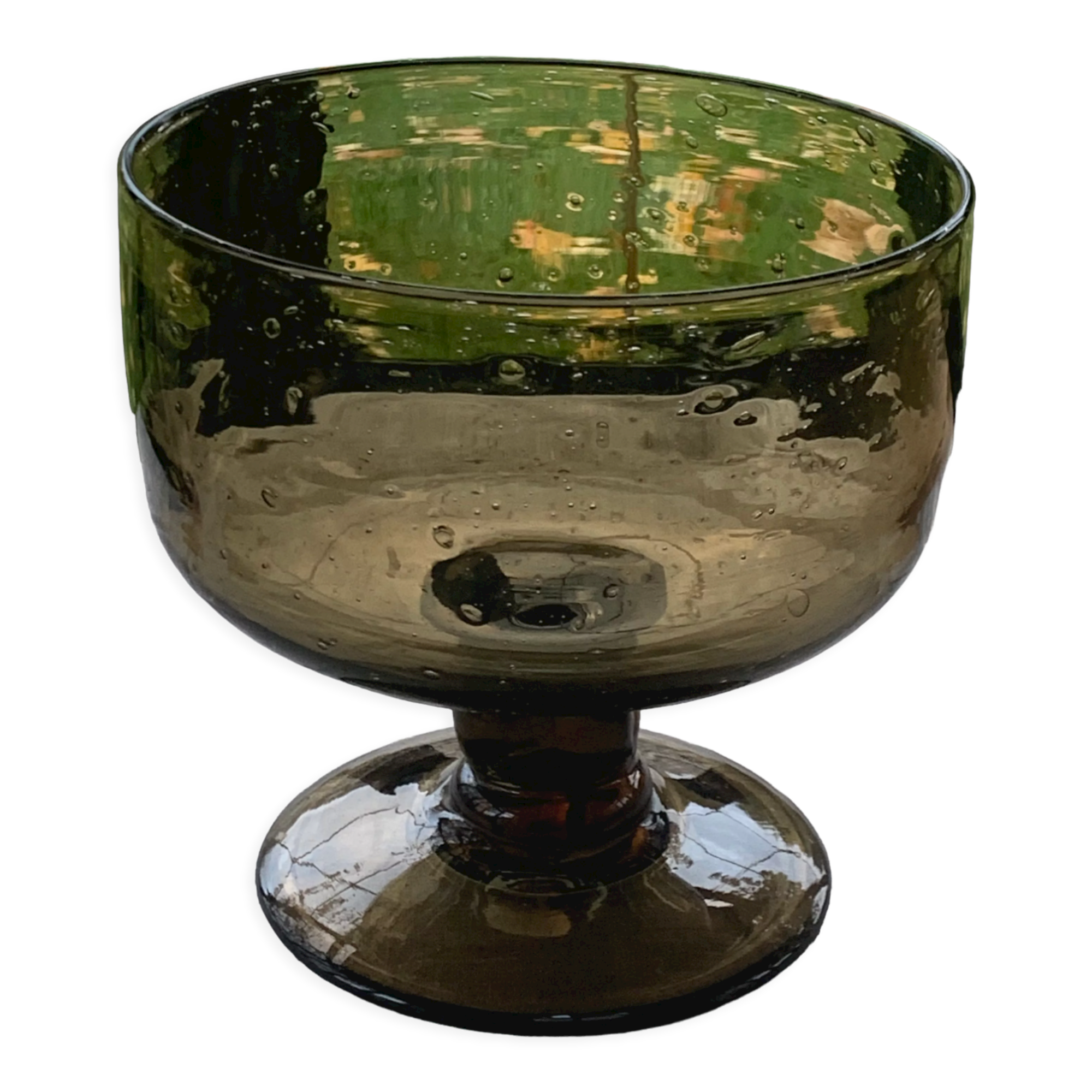 Fruit cup in brown blown glass the vintage France rocker