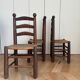 Lot de 6 chaises en bois massif/ paillées / style Dudouyt