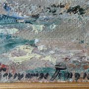 Tableau, oil, mountain landscape, Mont Blanc, Germaine Francoz