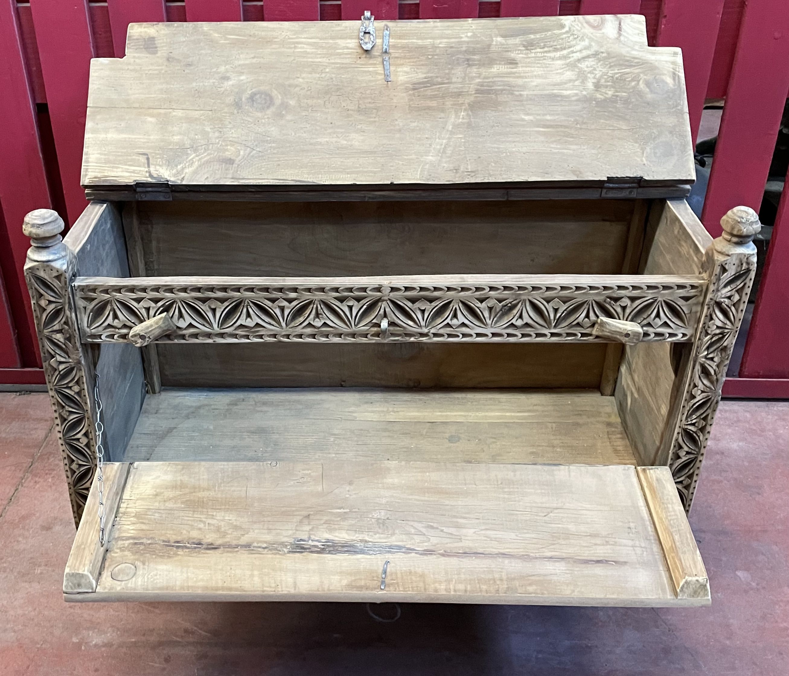 Pakistan, Swat Valley, former Cedar Wood Wedding Chest Fully Carved by Hand