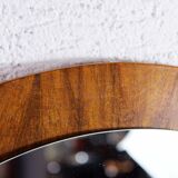 Round Scandinavian teak mirror - 58cm