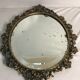 Former mirror bronze gold locket + glass beveled vintage 30x41cm