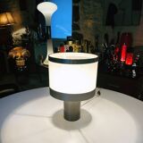 Vintage table lamp • gioffredo reggiani • cylinder • brushed steel • 1970