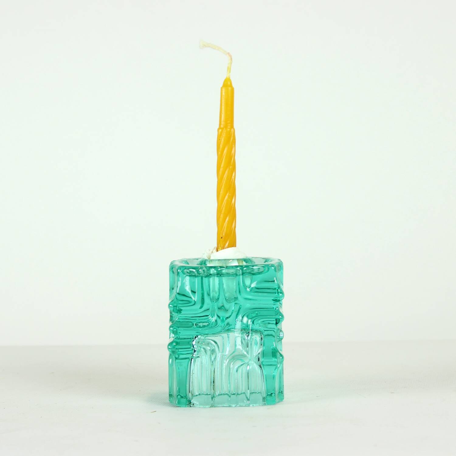 Vintage Glass Candle Holder By Vladislav Urban For Rosice, 1960s