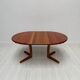 1970s vintage Danish round teak extendable dining table by Langeskov Møbelfabrik