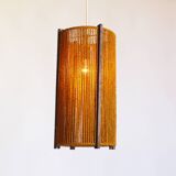 Large Danish Mid-Century Sisal Pendant lamp by Temde