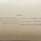 Old photography stereo, stereograph, luxury albumine 1903 Court of lions, Granada, Spain