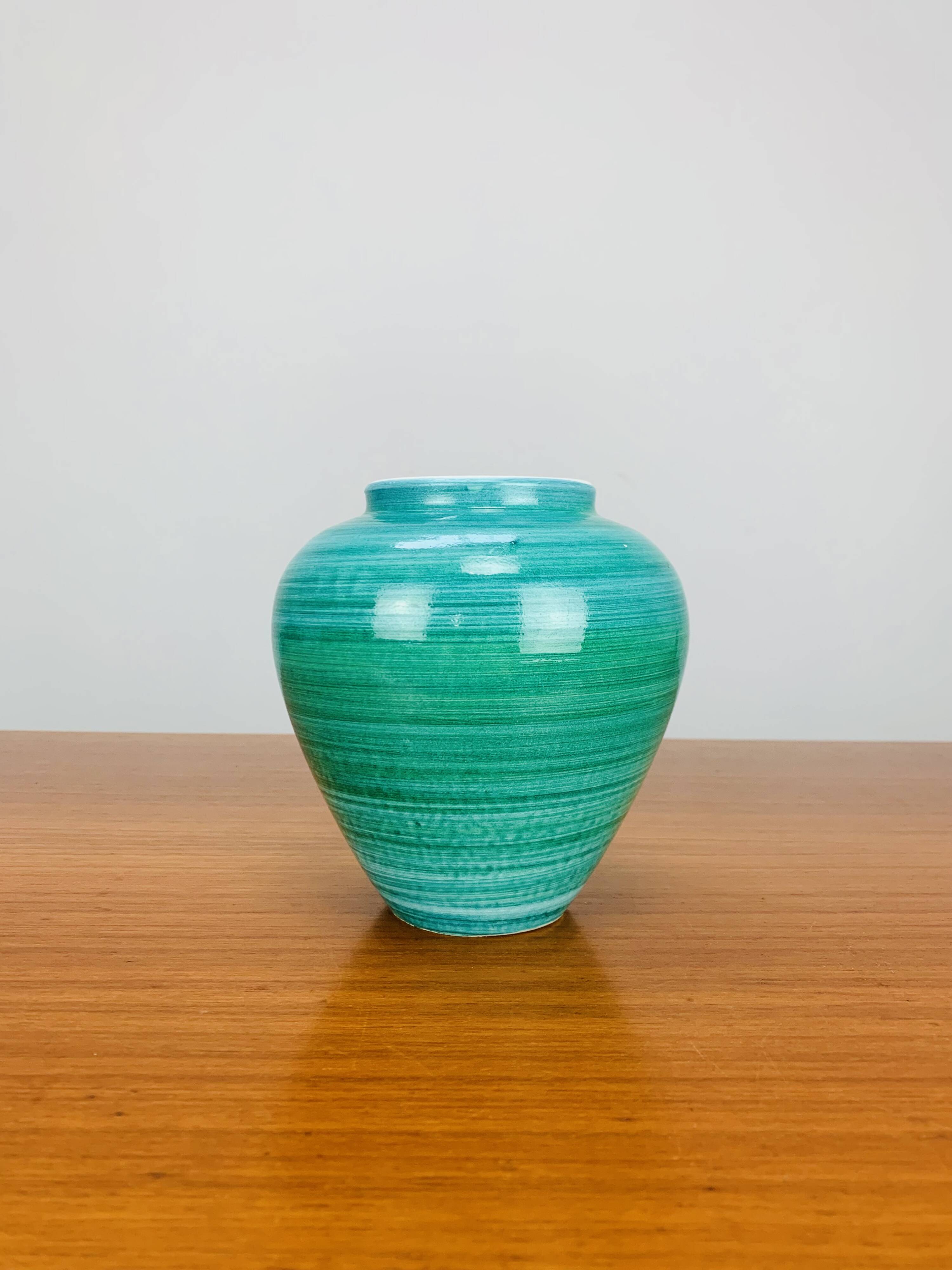Vase céramique bleu/vert vintage