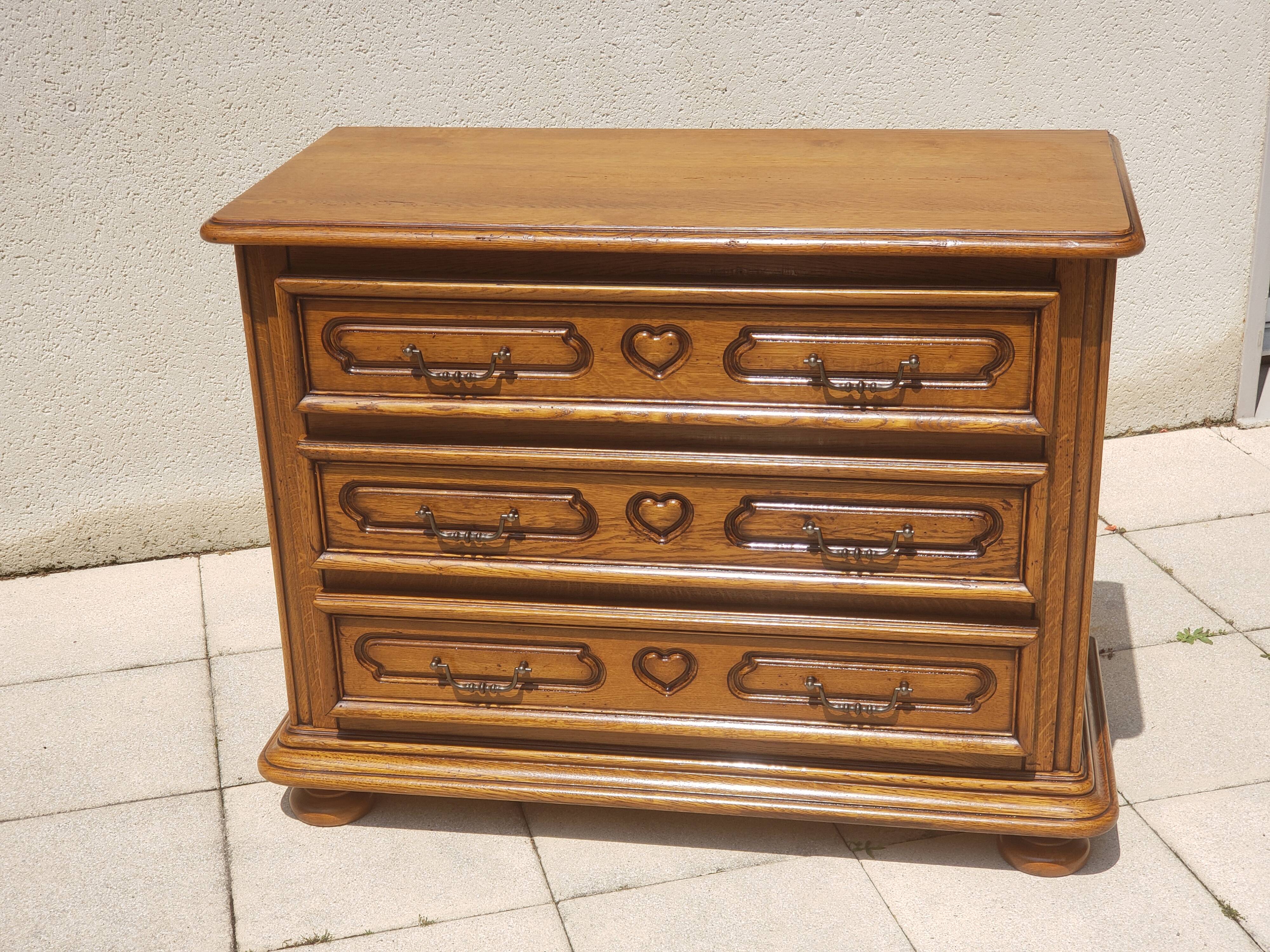 3-drawer chest of drawers in solid wood