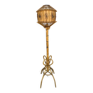 Lampe de salon en rotin