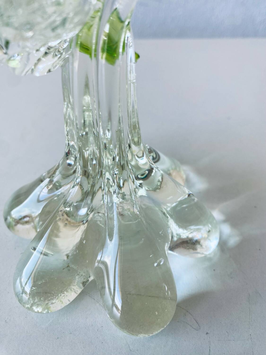 Glass bird candle holder